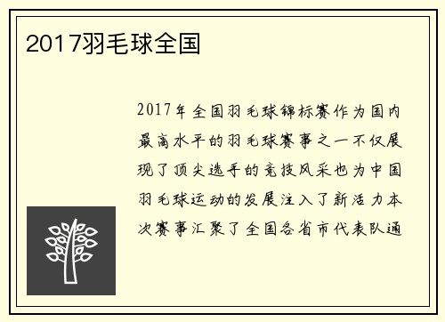 2017羽毛球全国